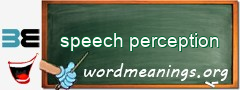 WordMeaning blackboard for speech perception